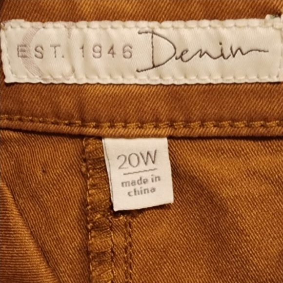 ‼️OUT OF STOCK‼️Fringe Hem Denim Asymetrical Midi Skirt Size 20 Tan Western - Picture 6 of 8